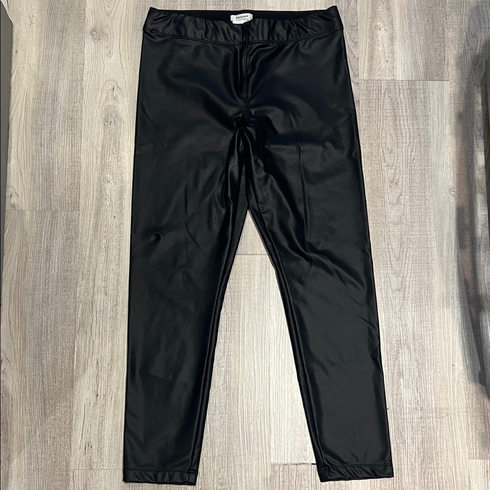 Max Studio Black Faux Leather Leggings